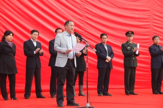 我院承建县政府工程奠基开工